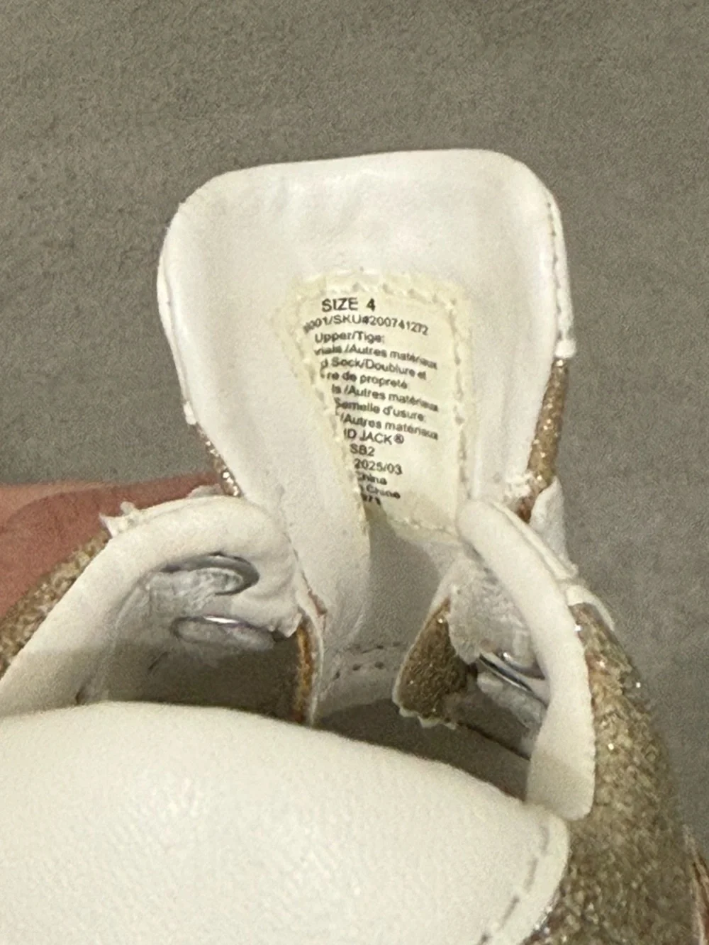 Janie and Jack - Infant size 4 - gold sparkly sneakers